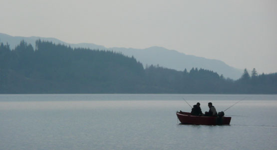 Fishing in the early light on Loch Awe