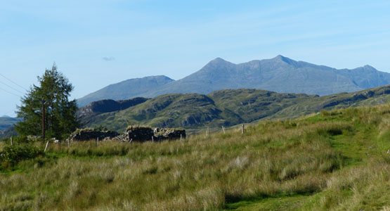 Old ruin above Barr-beithe with Ben Cruachan behind