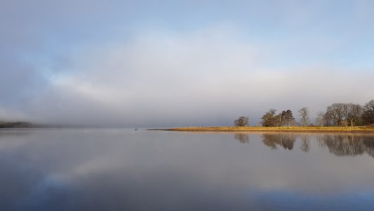 Glimpses of Loch Awe on a cold misty day